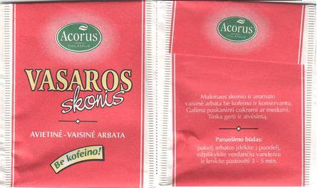 Acorus 02 Vasaros Skonis Avietine Vaisine Arbata