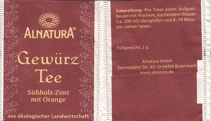 Alnatura 3528ENV Gewürz Tee