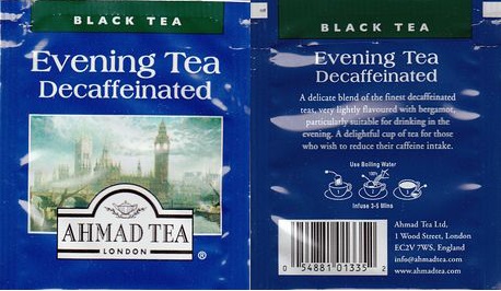 Ahmad Black Tea Evening Tea Decaffeinated Ean