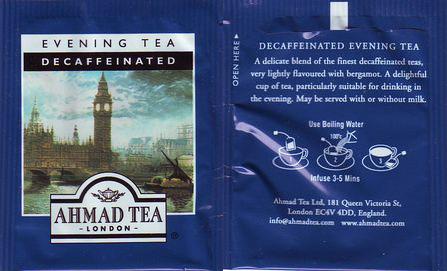 Ahmad Evening Tea Decaffeinated Foil