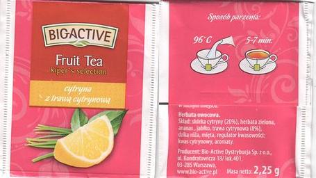 Bio Active Fruit Tea Cytryna Z Trawa Cytrynowa