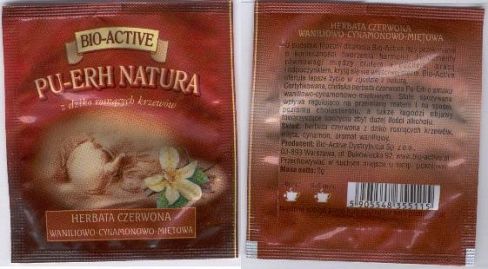 Bio Active Pu Erh Natura Wanilia Cynamon