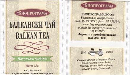 Bioprograma Balkan Tea