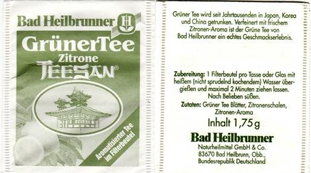 Bad Heilbrunner 03 Green Tea Zitrone Teesan