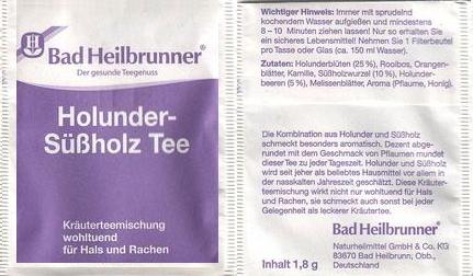 Bad Heilbrunner 08 Holunder Süssholz Tee