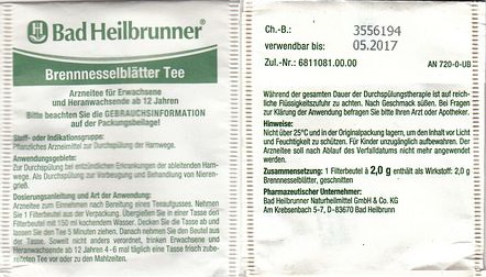 Bad Heilbrunner 10 Brennnesselblatter Tee