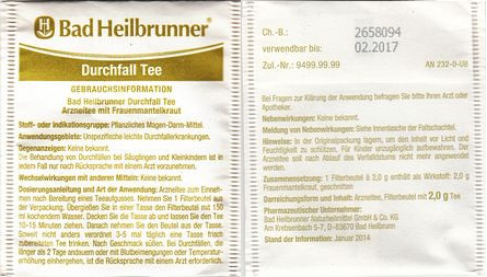 Bad Heilbrunner 10 Durchfall Tee