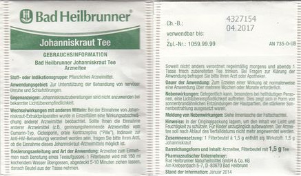 Bad Heilbrunner 10 Johanniskraut Tee