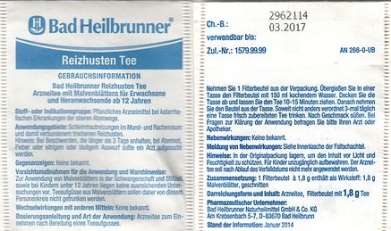 Bad Heilbrunner 10 Reizhusten Tee