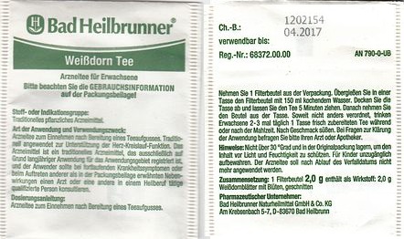 Bad Heilbrunner 10 Weissdorn Tee