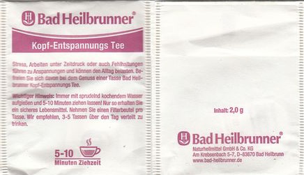 Bad Heilbrunner 11 Kopf Entspannungs Tee