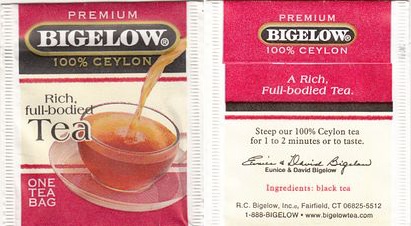 Bigelow 100 Percent Ceylon Rich Full Bodied Tea