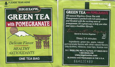 Bigelow 5 Green Tea With Pomegranate 2