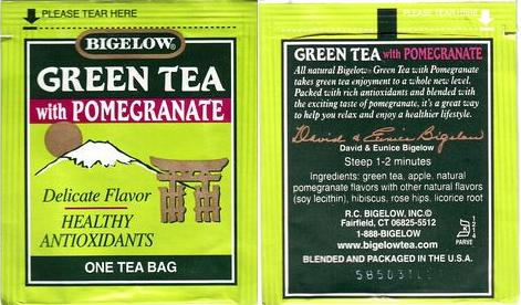 Bigelow 5 Green Tea With Pomegranate