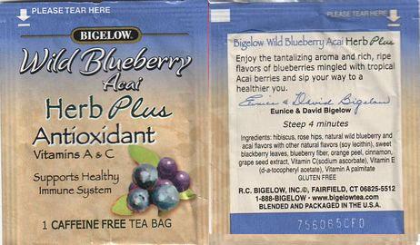 Bigelow 7 Wild Blueberry Acai Herb Plus Antioxidant