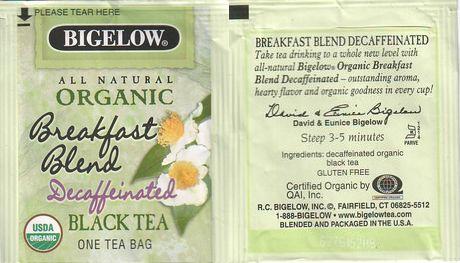 Bigelow 8 Organic Breakfast Blend Decaffeinated