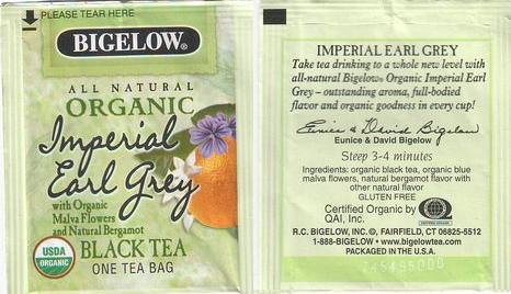 Bigelow 8 Organic Imperial Earl Grey