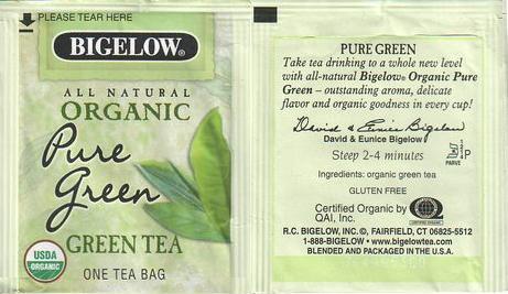 Bigelow 8 Organic Pure Green