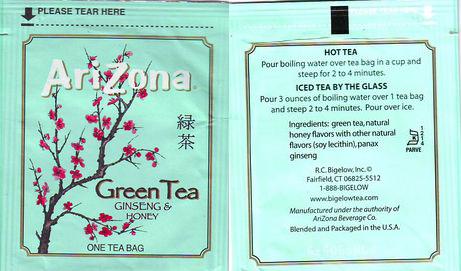 Bigelow Arizona Green Tea Ginseng & Honey