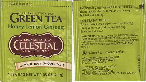 Celestial Seasonings Honey Lemon Ginseng