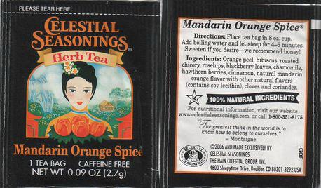 Celestial Seasonings Mandarin Orange Spice