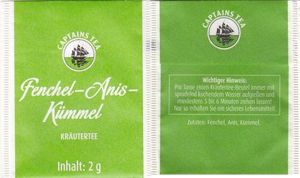 Captains Tea 03215268 Fenchel Anis Kümmel