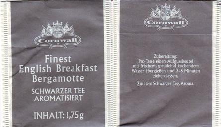 Cornwall 02213012 Finest English Breakfast Bergamotte