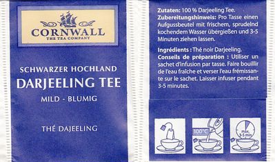 Cornwall Schwarzer Hochland Darjeeling Tee