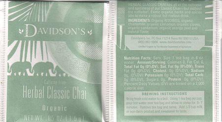 Davidsons Herbal Classic Chai