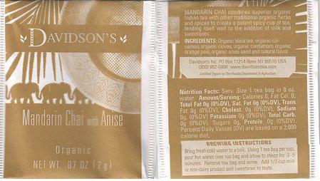 Davidsons Mandarin Chai With Anise