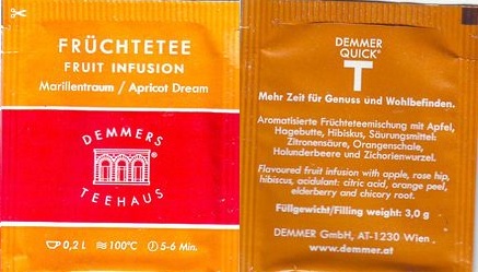 Demmers Teehaus 01 Früchtetee Marillentraum