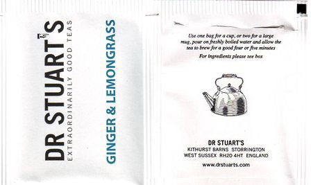 Dr. Stuarts Extraordinarily Good Teas Ginger & Lemongras No Flap