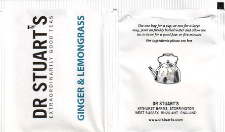 Dr. Stuarts Extraordinarily Good Teas Ginger & Lemongrass No Flap