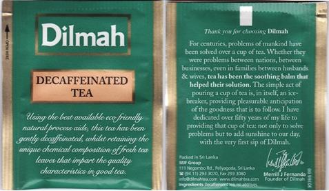 Dilmah Decaffeinated Tea