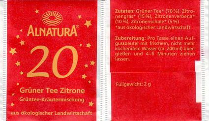 Alnatura 2009 20 Grüner Tee Zitrone