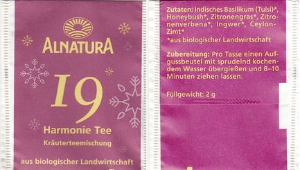 Alnatura 2015 19 3833EN19 Harmonie Tee