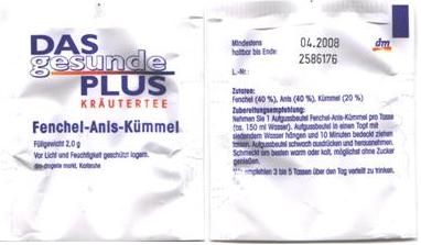 Das Gesunde Plus Fenchel Anis Kümmel Foil