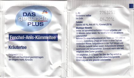 Das Gesunde Plus Kräutertee Fenchel Anis Kummeltee Foil