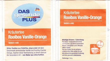 Das Gesunde Plus XWP24 Kräutertee Rooibos Vanille Orange