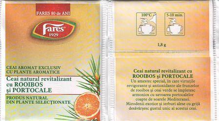 Fares Ceai Natural Revitalizant Cu Rooibos Si Portocale