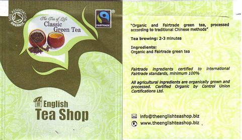 English Tea Shop 01 Thé Tea of Life Classic Green Tea Fairtrade