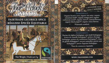 Four O’Clock Fairtrade Licorice Spice Fairtrade Logo