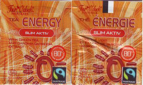 Four O’Clock Tea Energy Slim Aktiv Fairtrade Logo