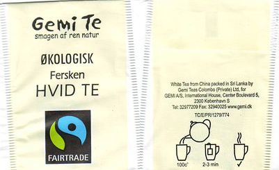 Gemi Té Okologisk Fersken Hvid Té Fairtrade