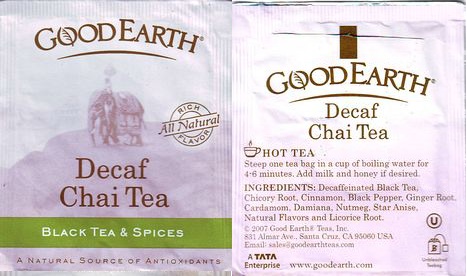 Good Earth Decaf Chai Tea Black Tea & Spices