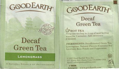 Good Earth Decaf Green Tea Lemongrass