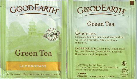 Good Earth Green Tea Lemongrass