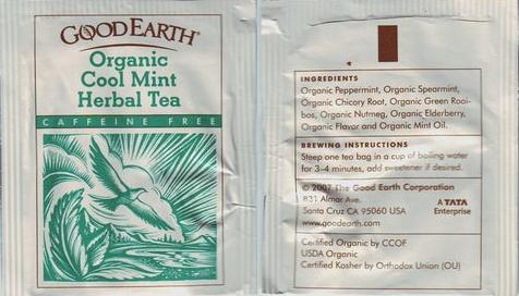 Good Earth Organic Cool Mint Herbal Tea