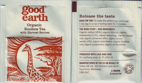 Good Earth Organic Rooibos Tea With Harvest Berries