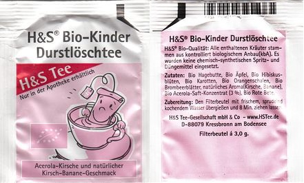 H & s Bio Kinder Durstloschtee